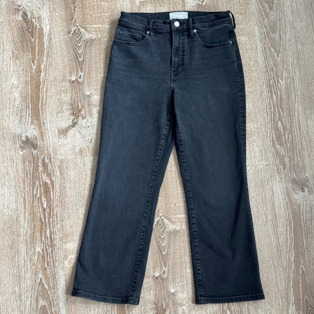 Everlane The Kick Crop Jean Womens 29 Regular Black Excellent High Rise Flare